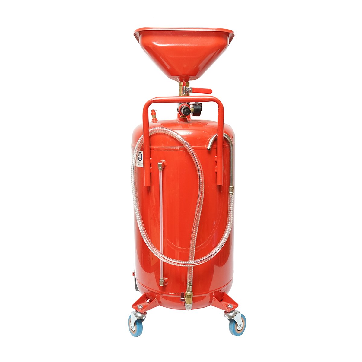 Recuperator de ulei 80L cu palnie si sistem de golire pneumatic